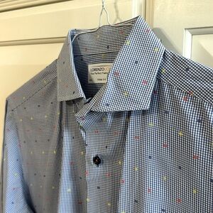 Lorenzo Uomo Dress Up Dress Shirt Size Med 15 1/2